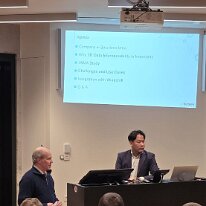 WhatsApp Image 2025-02-14 at 16.51.33 (4) Organiser Dr. Ing. John Bijnens introduces Yusuke Tanaka of Elysium-Europe who gives a presentation on MBD and the potential of Elysium's software to support it